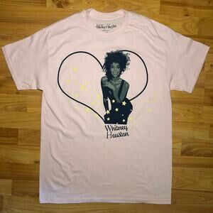 Whitney Houston Pink Graphic T-Shirt Medium